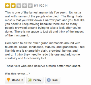 Illustration for article titled 'Was Murdered Here': Very Grim Yelp Reviews of National Monuments